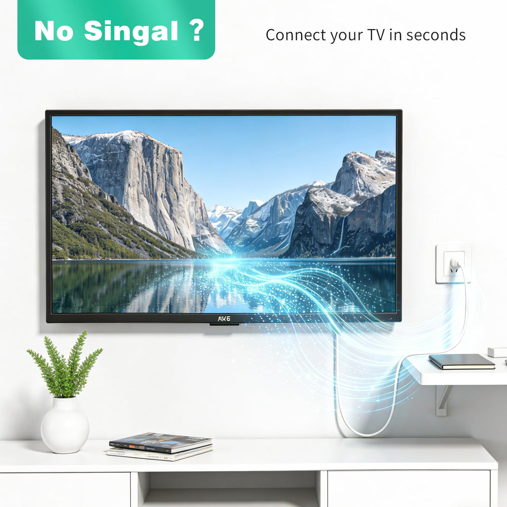 Ancable TV Aerial Cable with Coaxial Adapter 5M Black TV Ariel Lead