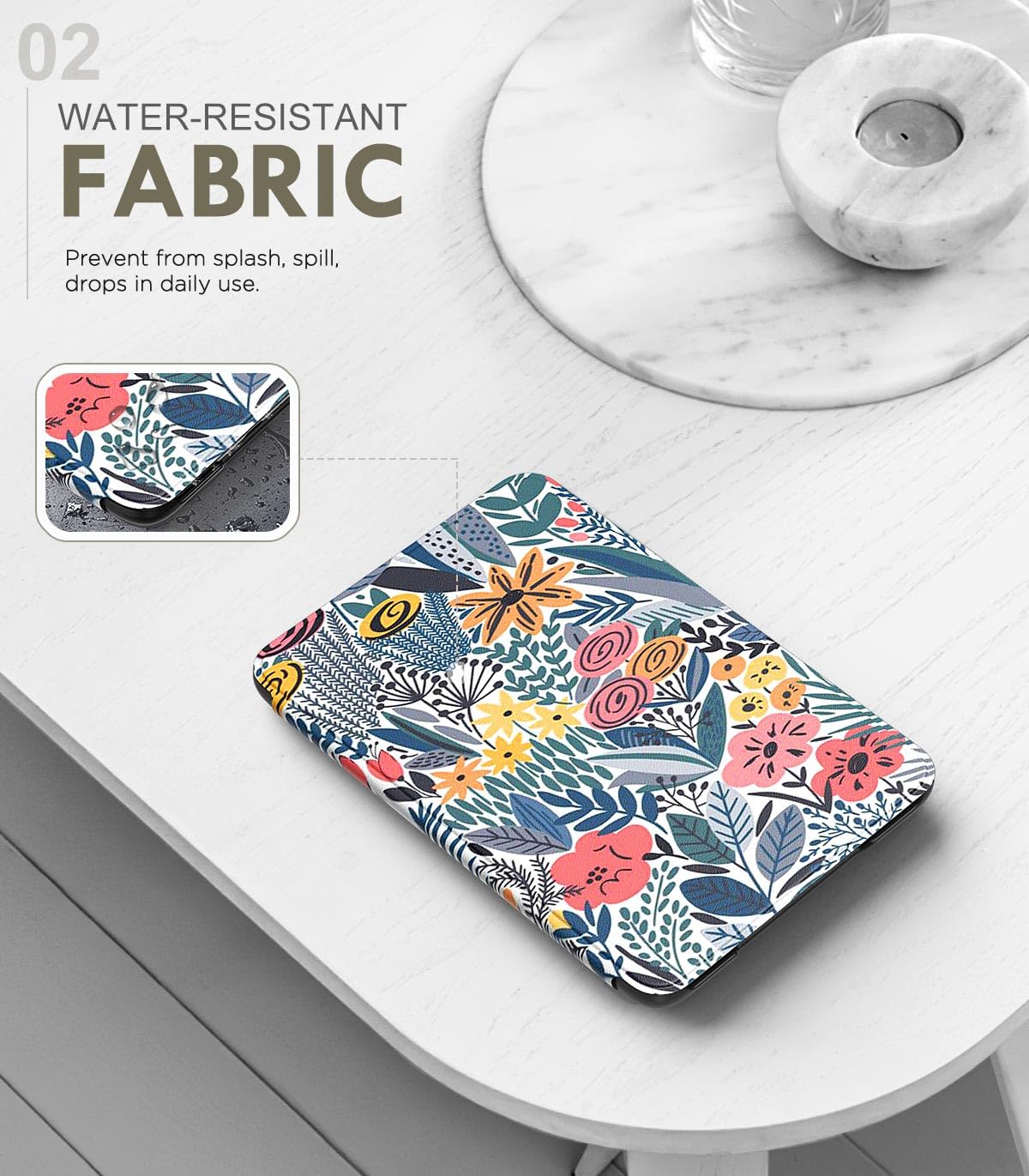 MoKo Case for 6" Amazon Kindle Basic 11th Gen 2024/2022,Blue-green