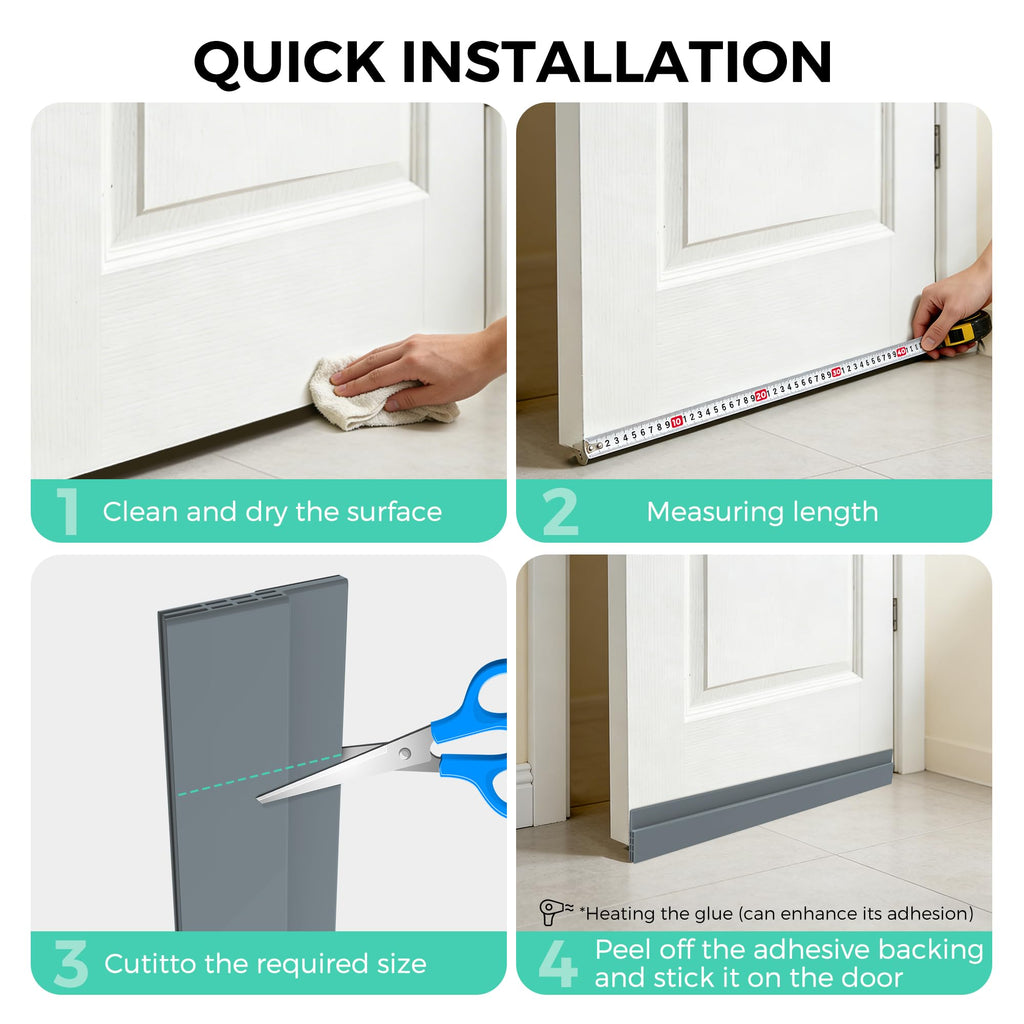 Hojoy Draft Excluder for Doors, Self Adhesive Door Draft Excluder 2 Pack