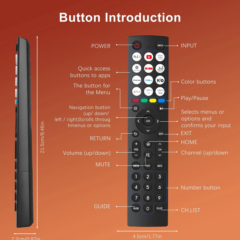 Samsung Universal TV Remote Control – Samsung TV Remote Replacement with Netflix, Prime Video, Rakuten Buttons for All S amsung LED QLED UHD 4K 8K Smart TVs