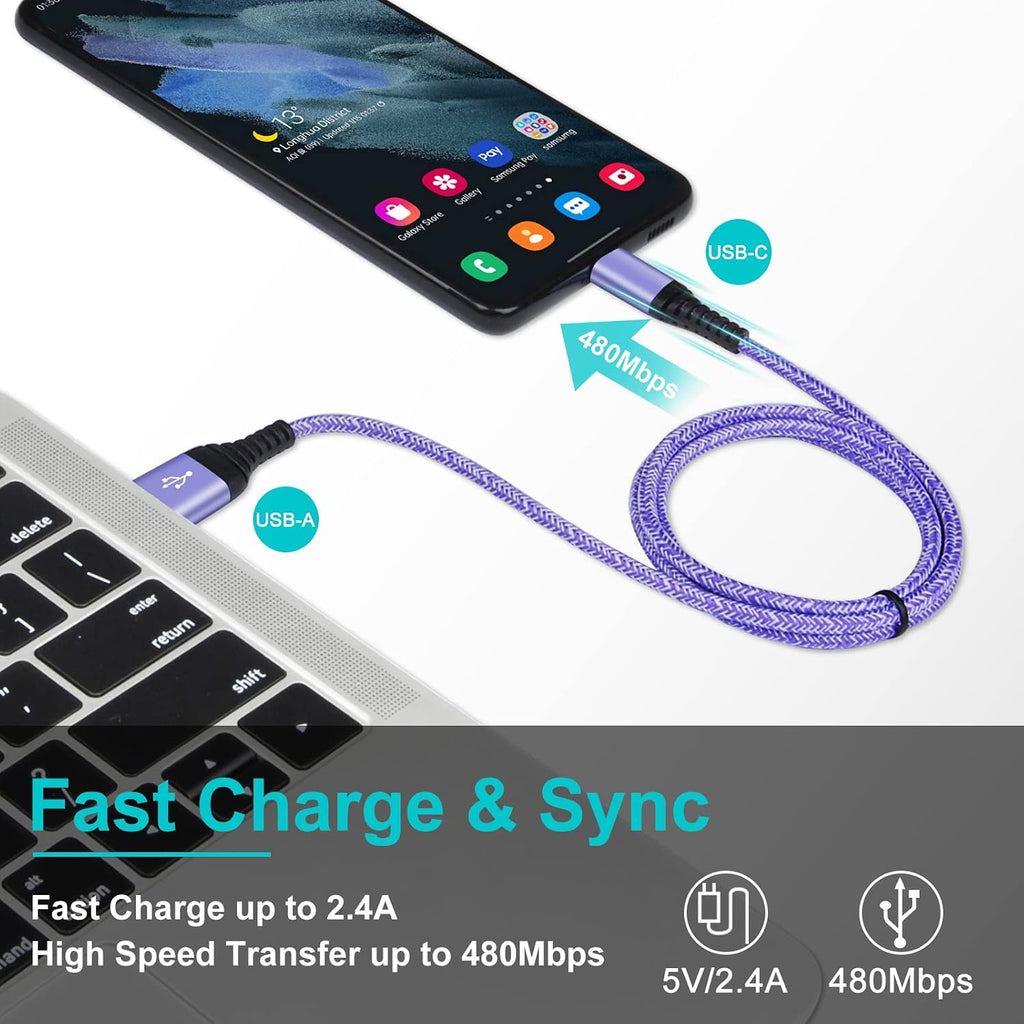 USB C Fast Charger Cable, [3Pack 3FT] Type C Samsung Charger Cable USB C
