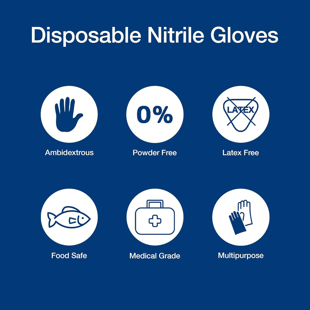 ABENA Pink Disposable Nitrile Gloves, Medium, Pack of 100