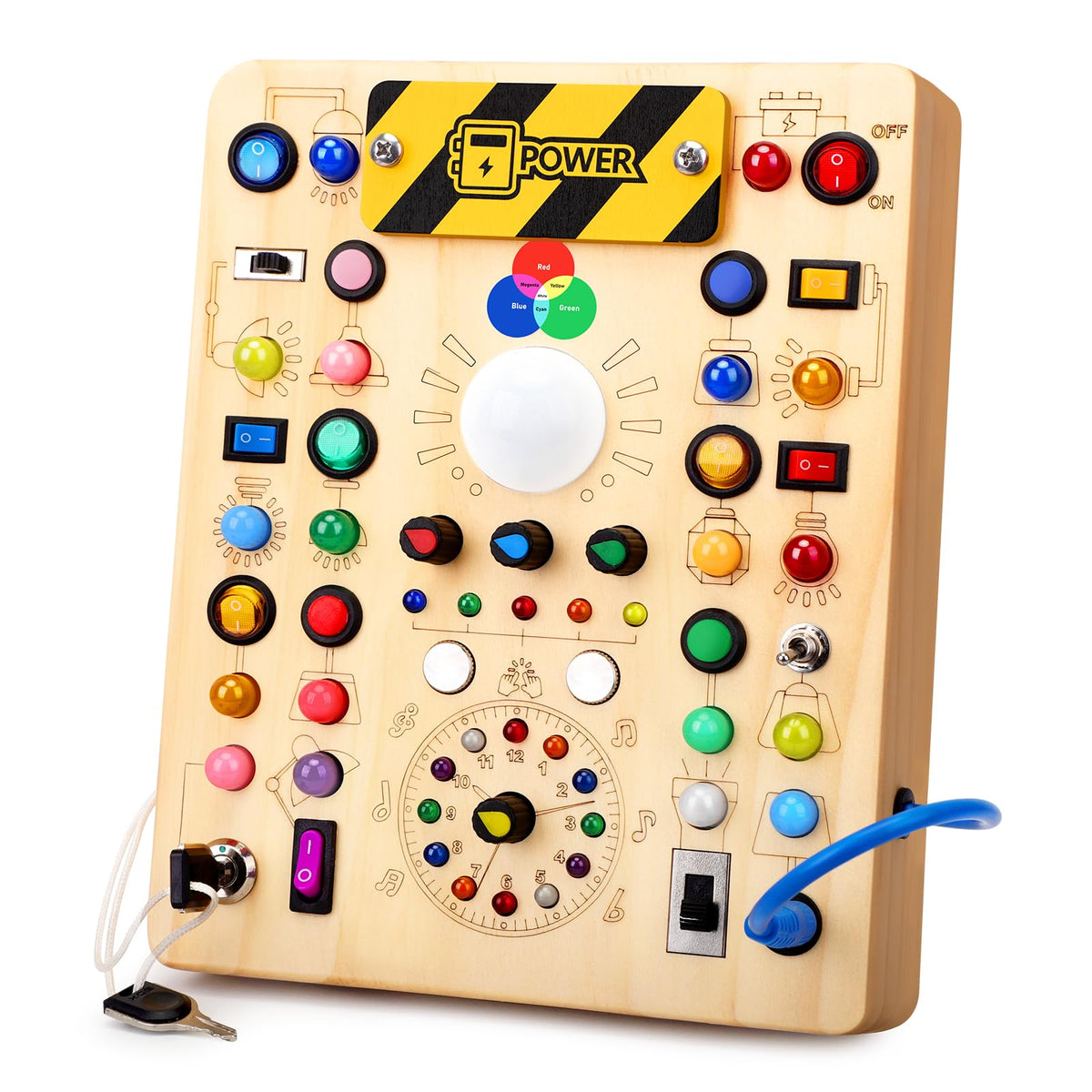 Grarain Busy Board for Toddlers - Montessori Educational Toy for 1-3 Year Old Boys & Girls | Travel-Friendly Sensory Learning Activity | Ideal for Kids with Autism(Busy Board v2)