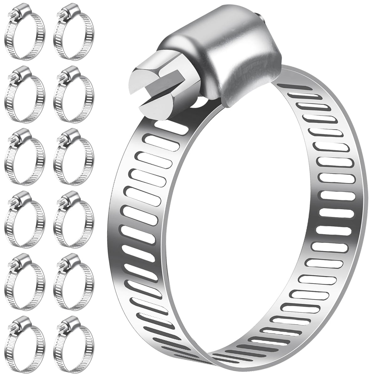 Bolatus Hose Clips 6-51 mm, 22 Pcs Hose Clamp Stainless Steel 304