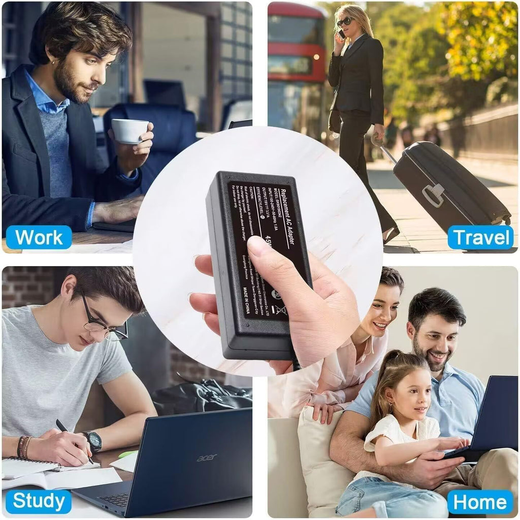 65W USB C Laptop Charger Compatible with HP Lenovo Dell Asus Samsung Acer Google Chromebook Charger Fast Charging Type C Power Adapter