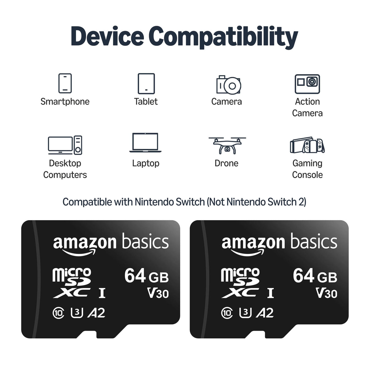 Amazon Basics 1TB Micro SD Card, Read Speed Up to 200MB/s, 1-Pack