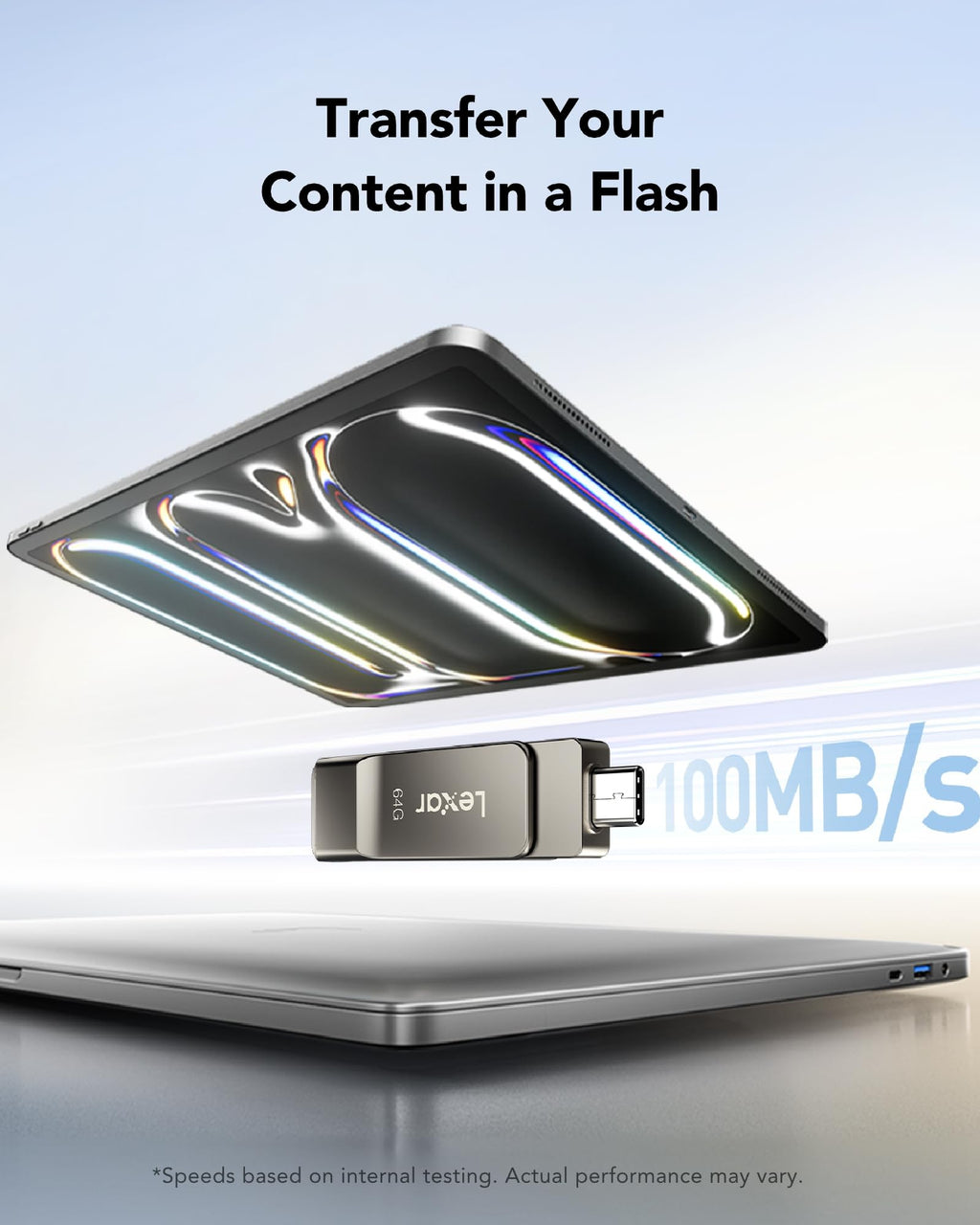 Lexar D40E 256GB Dual Usb Stick Type-C Jump Drive, Titanium Grey