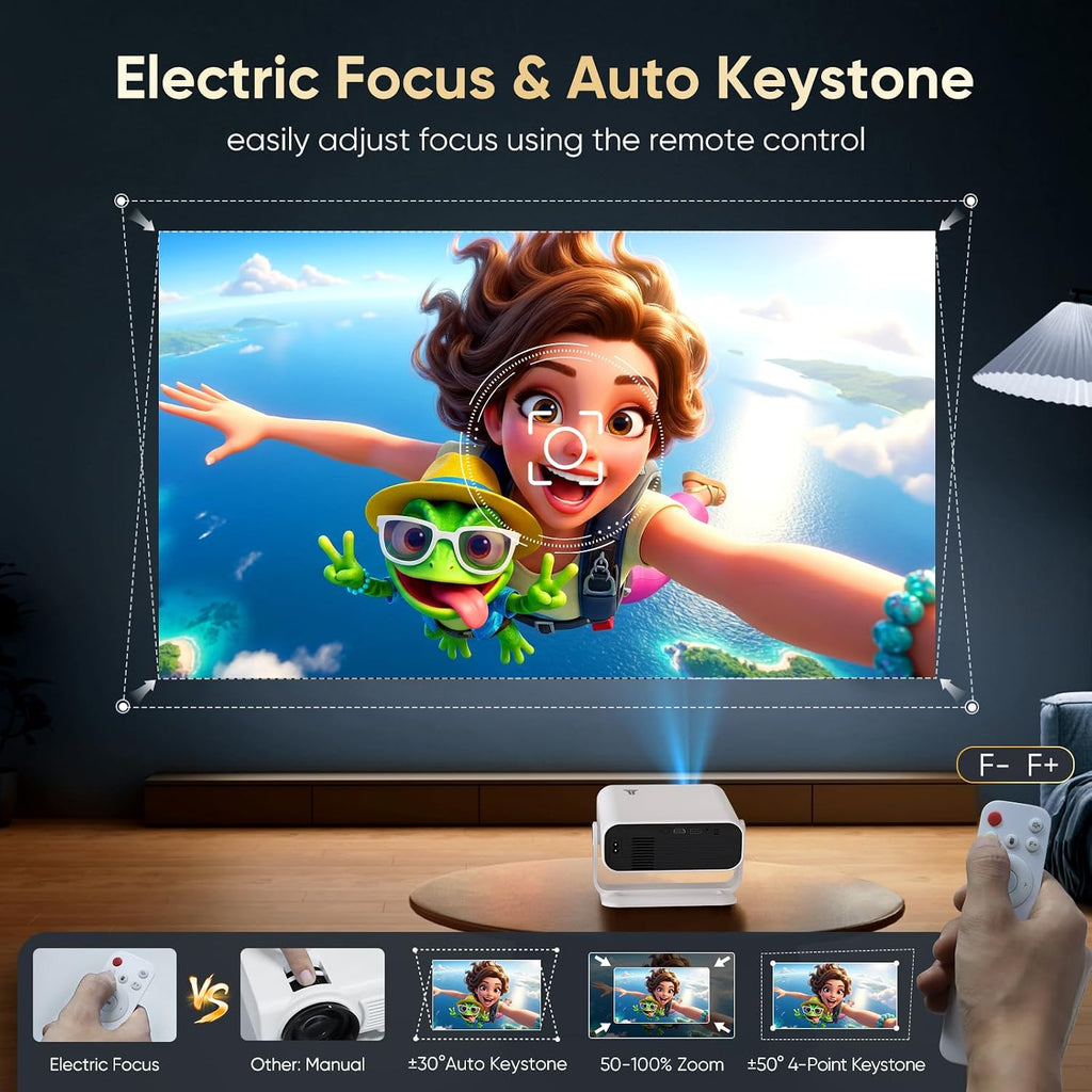 2026 New Smart Projector Built-in Apps Android 14 Native 1080P 4K Supported