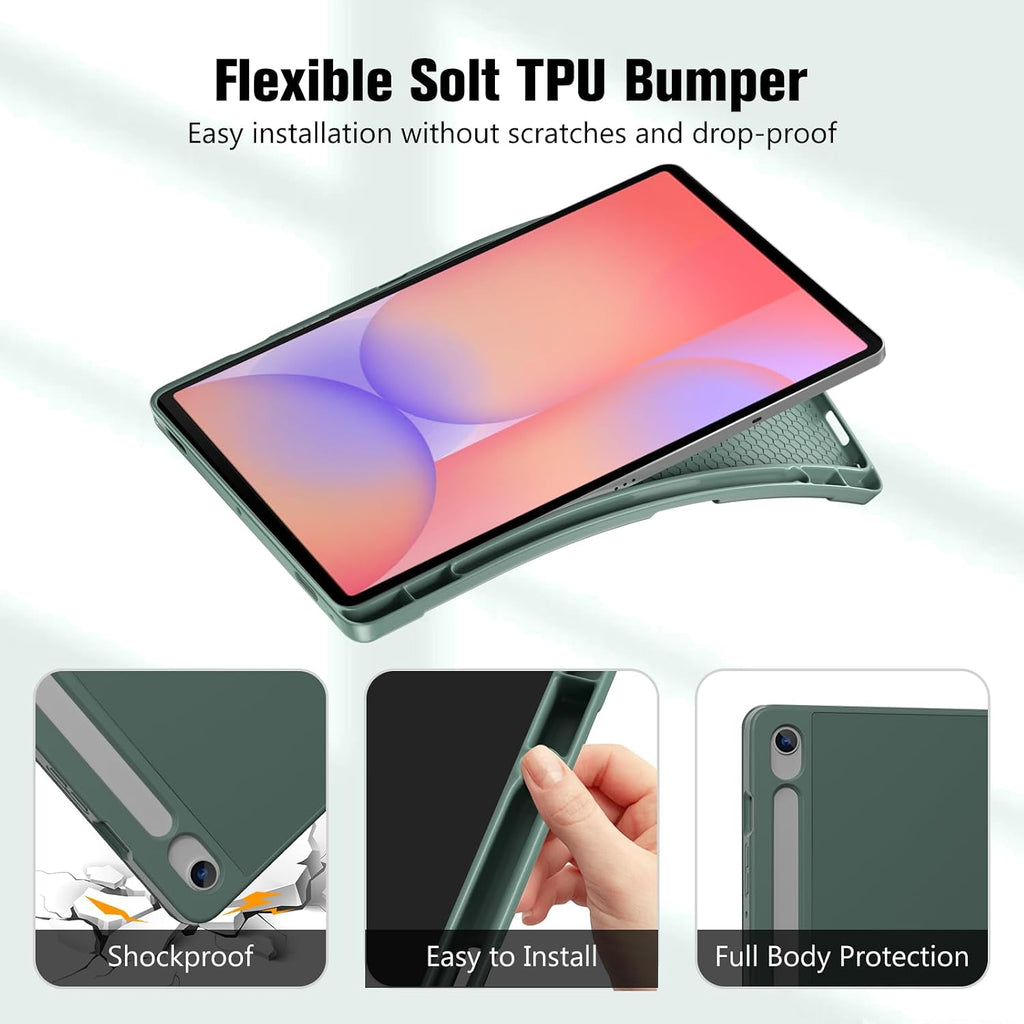 ProCase for Galaxy Tab S10 Lite/S10 FE/S9 FE 10.9" with S Pen Holder -Green