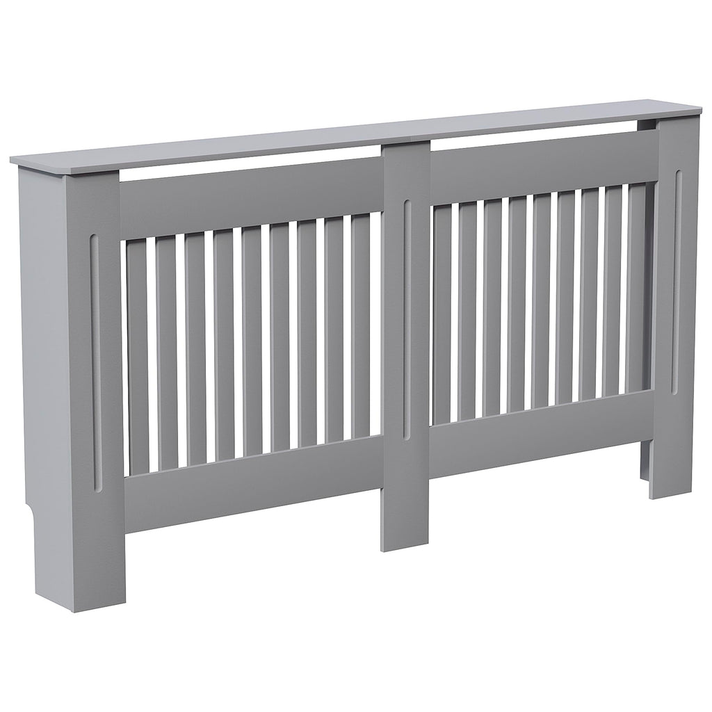 Vida Designs Chelsea Radiator Cover White - Medium - Modern Vertical Slat Design For Optimal Heat Circulation - H82xW111xD19cm - Painted MDF Cabinet Ideal For Living Room & Hallway
