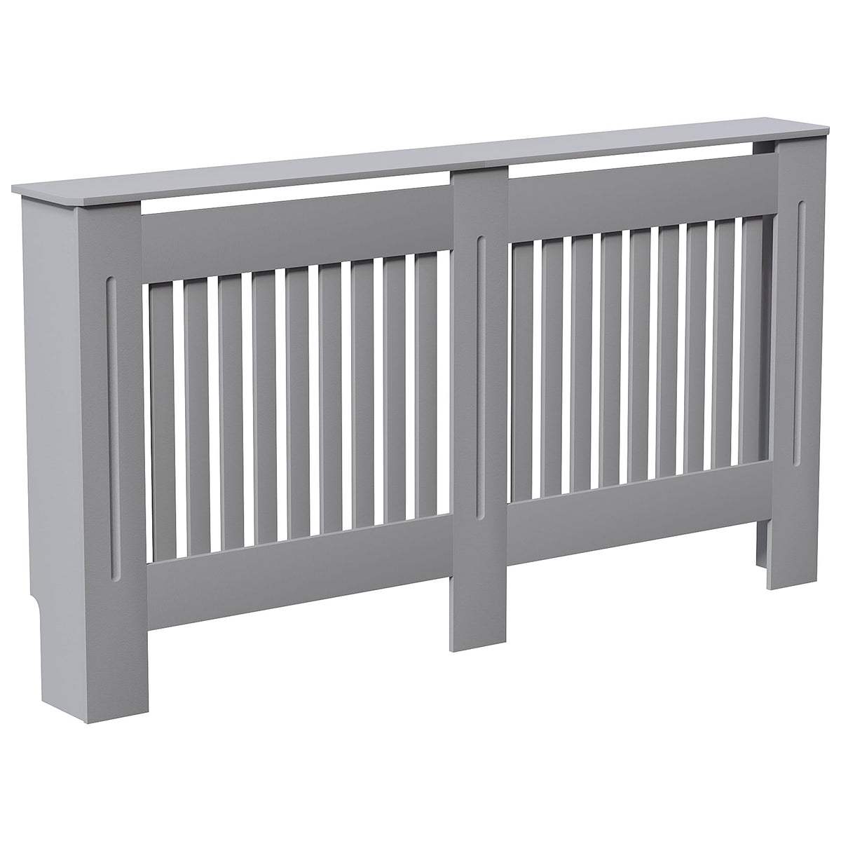 Vida Designs Chelsea Radiator Cover White - Medium - Modern Vertical Slat Design For Optimal Heat Circulation - H82xW111xD19cm - Painted MDF Cabinet Ideal For Living Room & Hallway