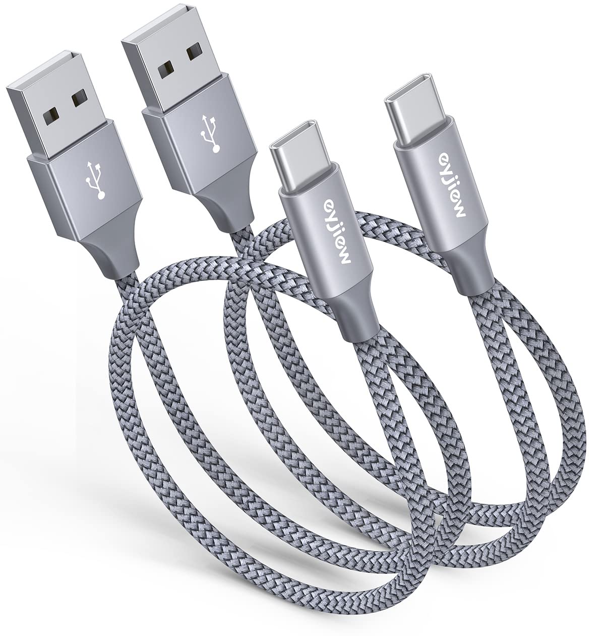 Short USB C Charger Cable 0.5m 2Pack, USB to USB C Car Charger Cable
