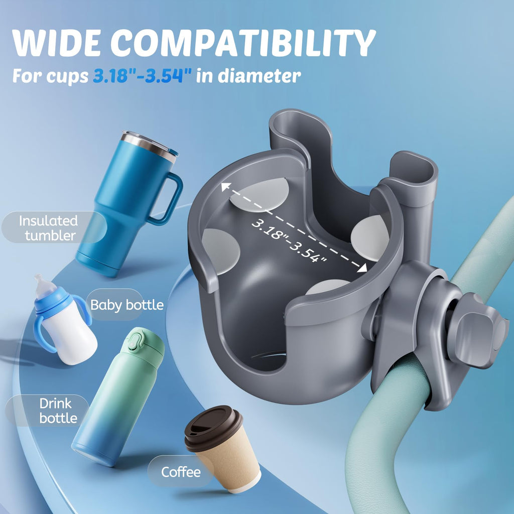 Wheelchair Cup Holder: Universal Cup Holder with Phone Holder for Pram Bike
