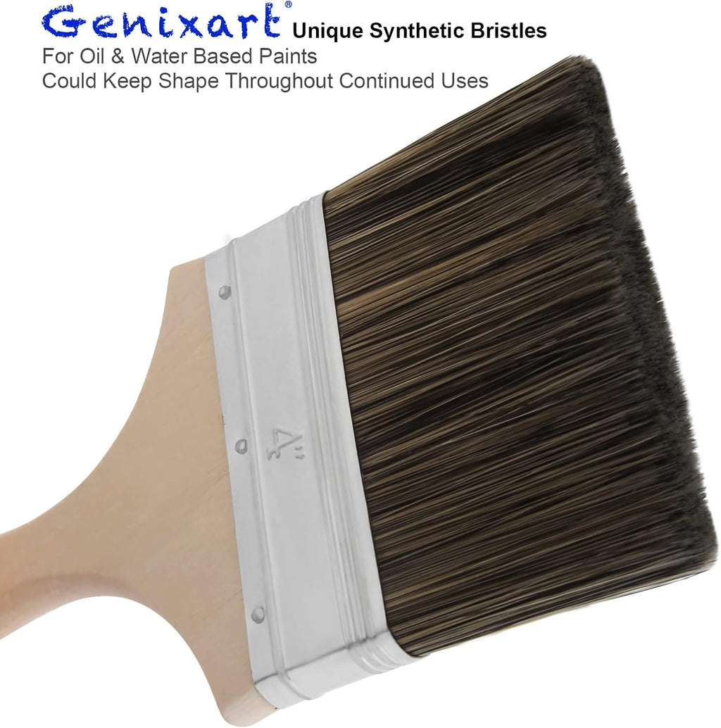Genixart Double Thick Chip Paint Brush, Wood Stain Brush for Fence, 4 Inch