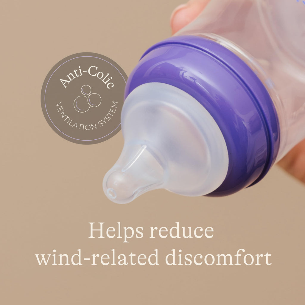 Lansinoh Anti Colic Baby Bottles 240 ml - 2 Pack - Medium Flow Teats