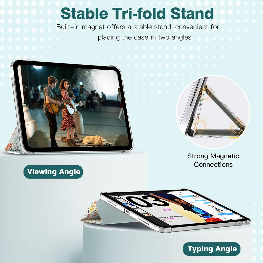 TiMOVO Case for iPad A16 11th Gen 11"/10th Gen 10.9", Colorful Flower