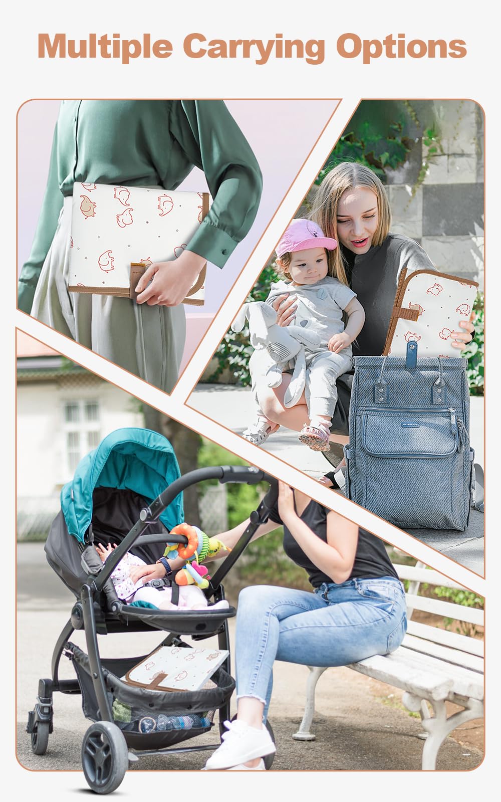 Lekebaby Foldable Baby Changing Mat - Travel & Portable
