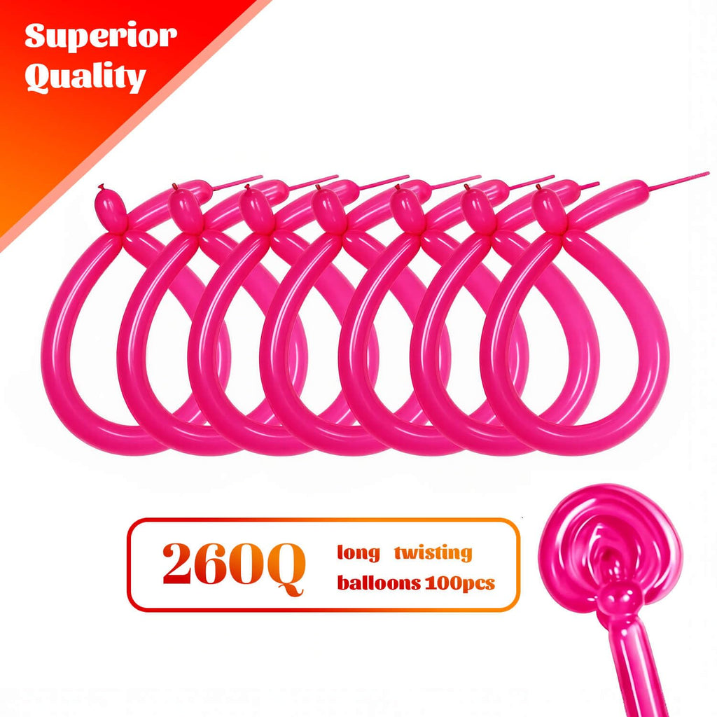 260 Black Long Balloons for Balloon Garland Thickening Skinny Latex Twisting Animals Modeling Christmas Birthday Wedding Party Festival Decorations 100pcs