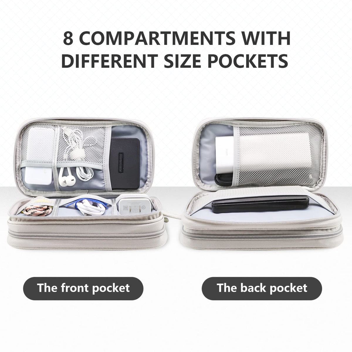 Teskyer Travel Cable Organiser Bag, Travel Essential, Black