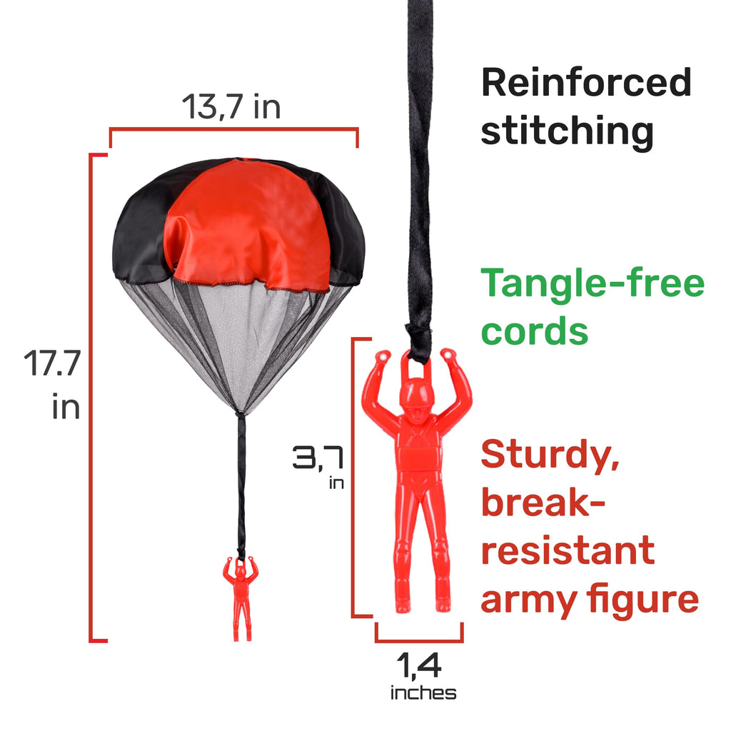 NUTTY TOYS Parachute Toys for Kids - Tangle Free Outdoor Flying Parachute Men, Top Indoor & Outside, 3 4 5 6 7 8 9 10 11 12 Year Old, Best Christmas Stocking Stuffers Idea 2026 Unique Boy & Girl Gifts