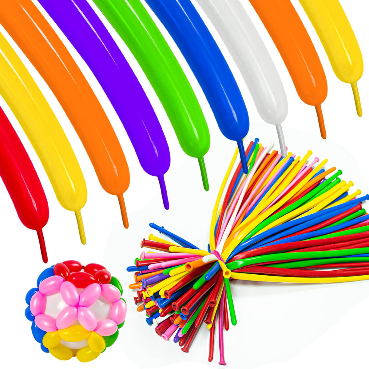 ASIYUHY 260 Balloons Clear Long Balloons 100 Pack Twisting Animal Balloon
