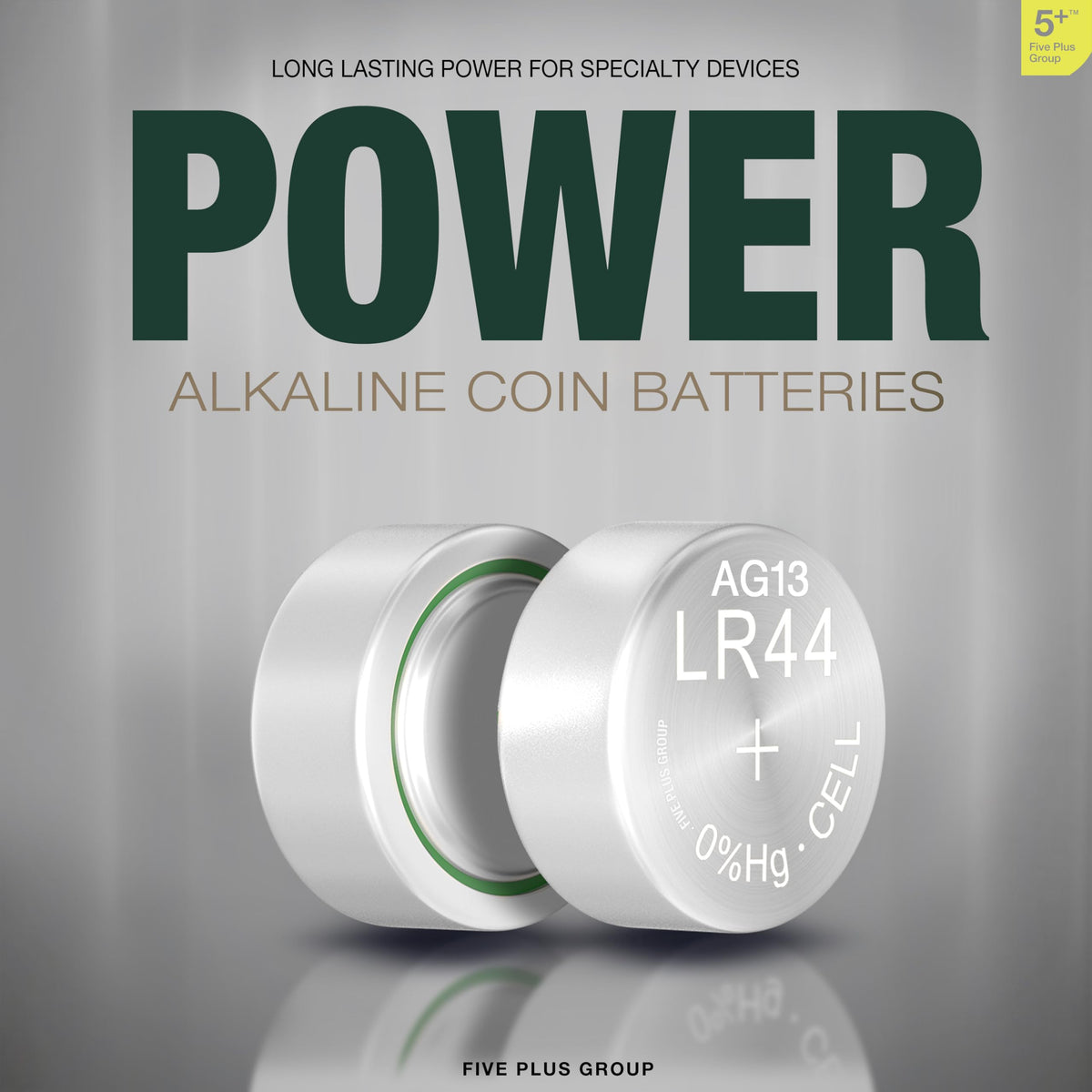 LR44 AG13 A76 357 SR44 L1154 1.5V Alkaline Button Cell Batteries (10 Pack) – High Capacity Coin Batteries for Watches, Key Fobs, Toys & Small Electronics