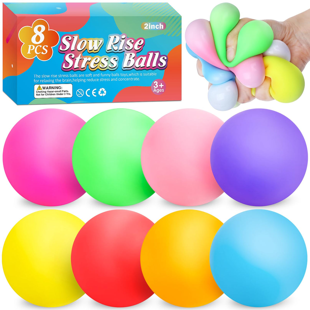 VISCOO 12 Pack Slow Rising Stress Cube, Stress Balls Fidget Squishy Toys