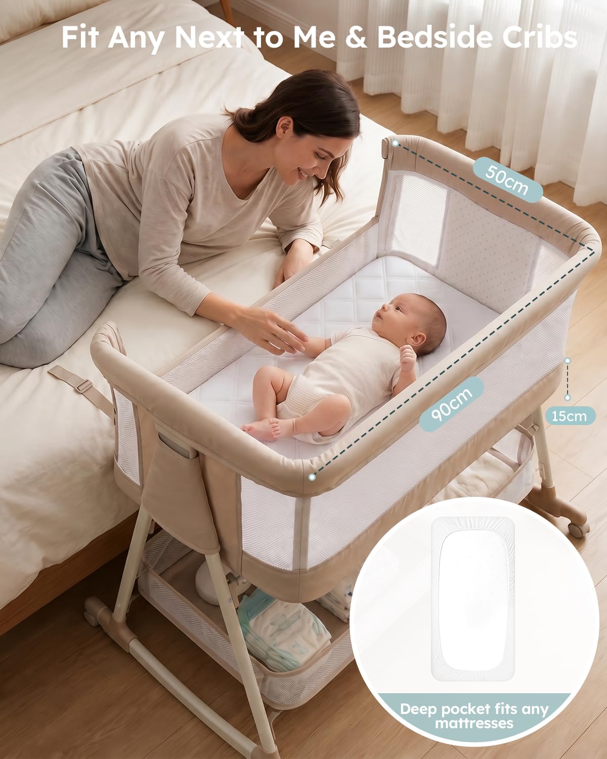 Yoofoss Waterproof Cot Bed Mattress Protector 120 x 60 cm Breathable Toddler Bed Mattress Protector Comfortable Noiseless White
