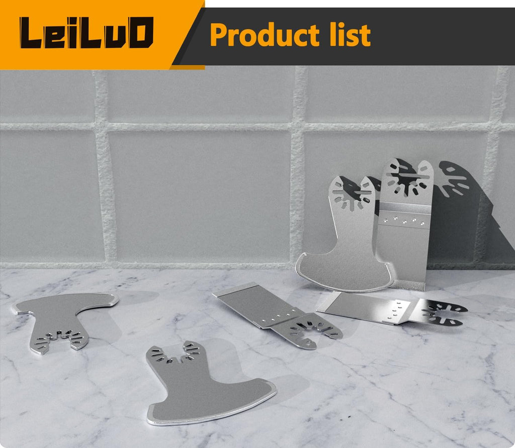 LEILUO 32Pcs Oscillating Tool Blades Wood Metal Multitool Blades Set