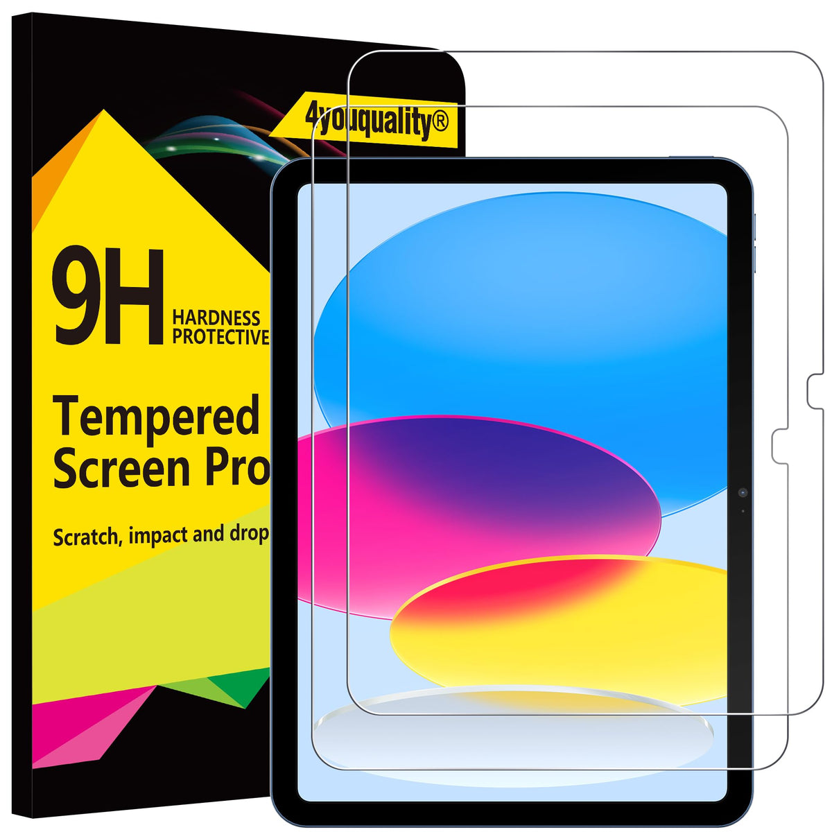 4youquality 2-Pack for iPad Pro 11" & iPad Air 5/4 10.9" Screen Protector