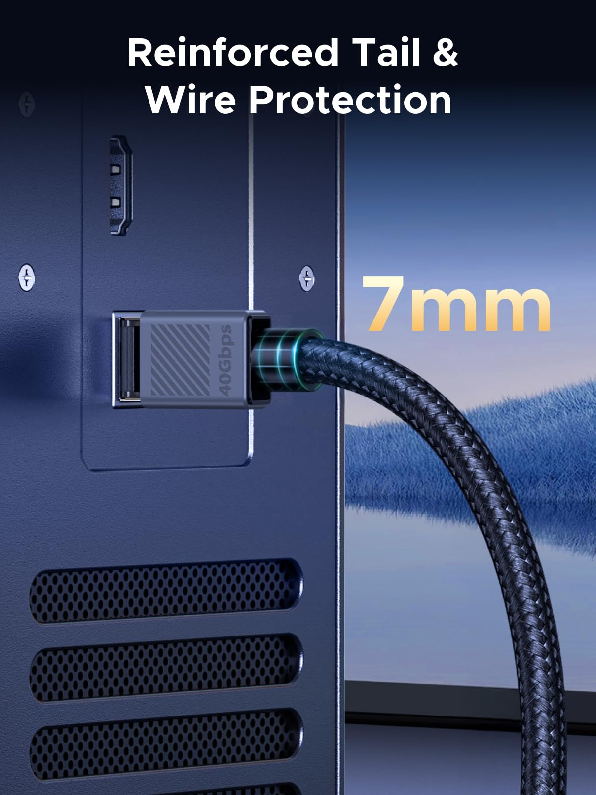 UGREEN Ethernet Cable 1m, Cat 8 High-Speed 40Gbps Internet Cable Braided