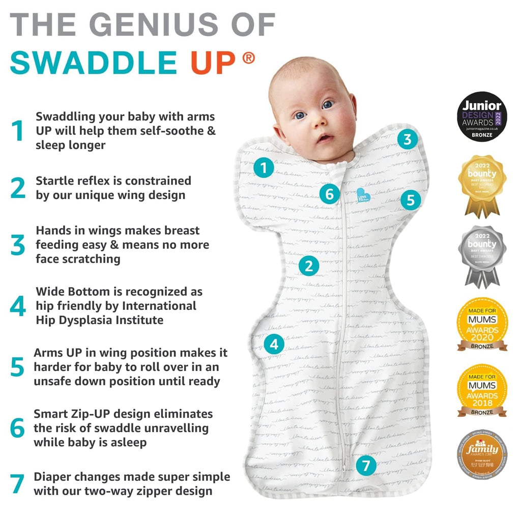 Love To Dream Swaddle Up, S 3.5-6kg, White Dreamer, 2.5 Tog