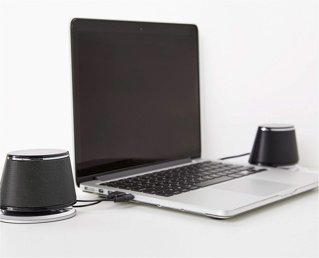 Amazon Basics PC Speakers Stereo 2.0 for Desktop, 3.5mm Input, USB-Powered, Black