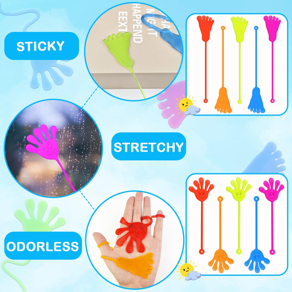 Halloween Party Favors Goodie Bag Stuffer Fillers for Kids (30 PCS), Large Sticky Hands & Feet for Birthday Pinata, Classroom Student Non Candy Treats Prizes Supplies Toys Gifts for Toddler Boys Girls