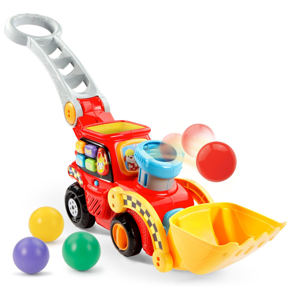 VTech Pop-a-Balls Push and Pop Bulldozer, Yellow