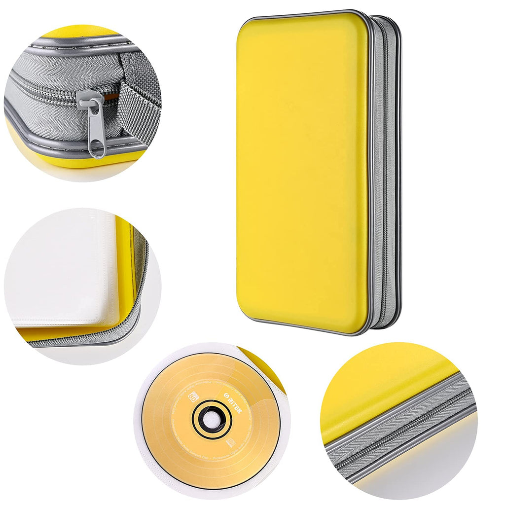 LIOVODE DVD Case, 96 Capacity CD Case Holder Organizer Disc Wallet for Car
