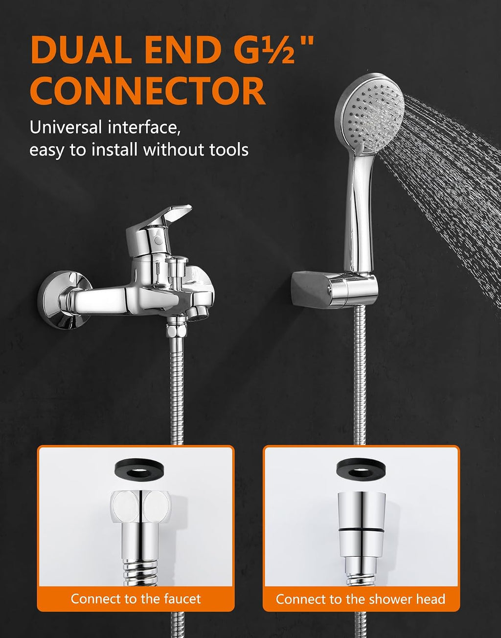 Shower Hose 3m, GRIFEMA G851-30 Stainless Steel Shower Pipe, Anti-Kink