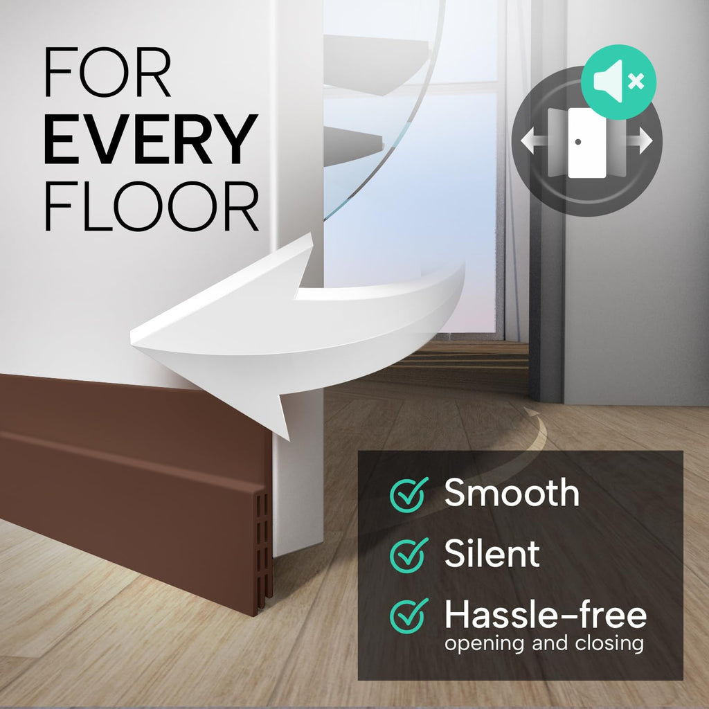 Vellure® Premium Door Draft Excluder Strip - Door Seal for Energy Saving - Quick and Easy Installation - Draught Excluder for Bottom of Door - Ideal for Keeping Out Cold