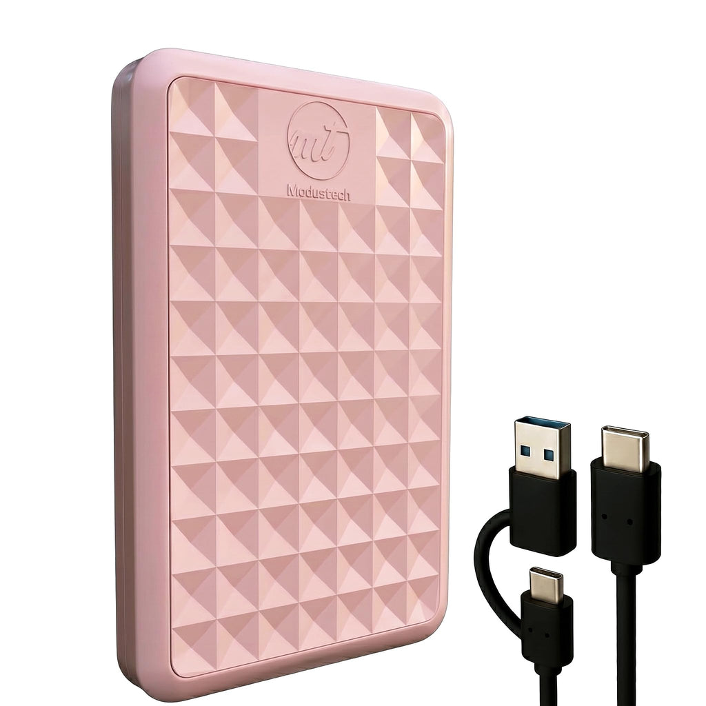 ModusTech Facet 320GB External Hard Drive Portable USB-C/USB 3.1 Plug & Play Ultra- Slim HDD Hard drive for Backup, Gaming, PC, Mac, Laptop, PS4, Xbox, Smart TV (WHITE)
