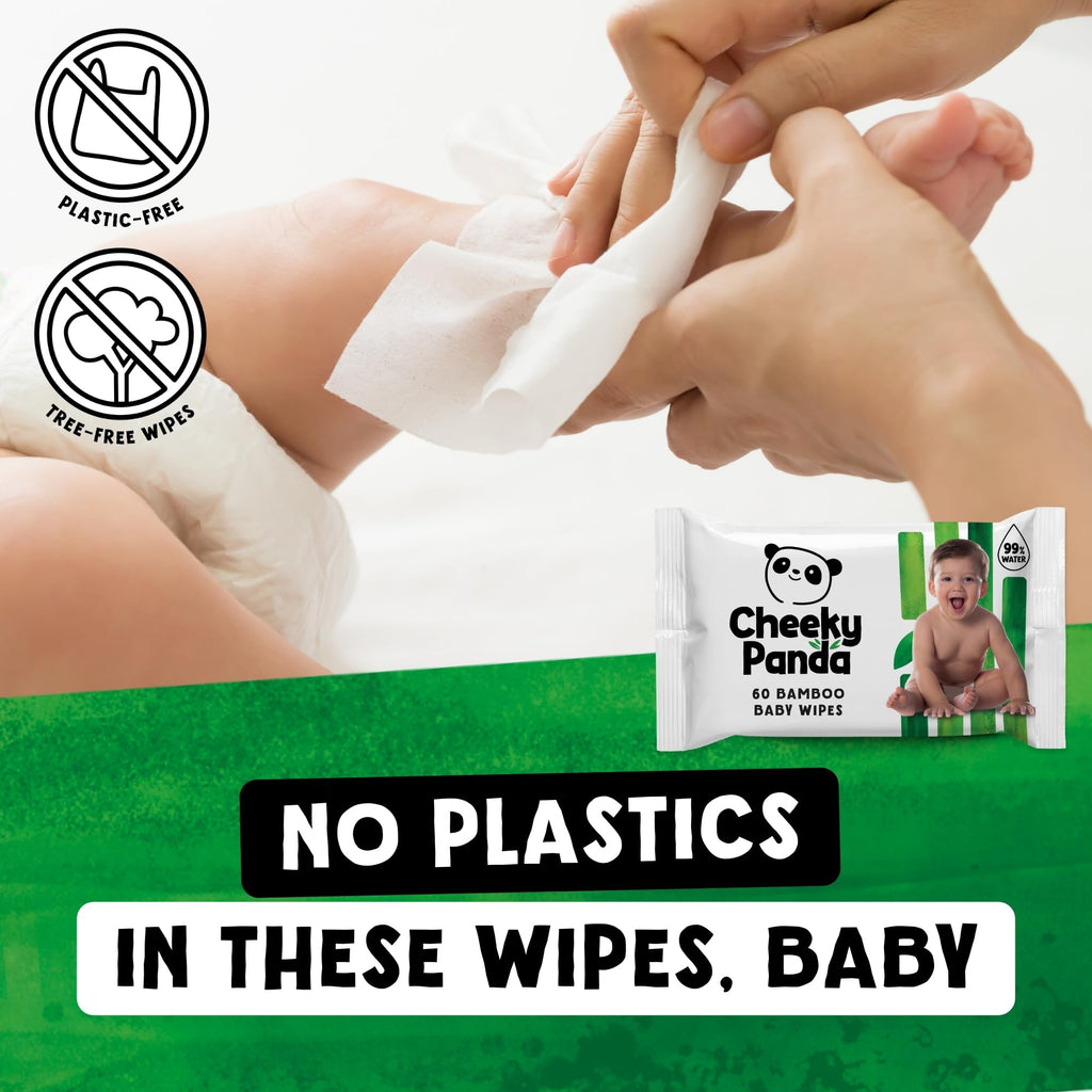 The Cheeky Panda Bamboo Biodegradable Baby Wipes Multipack | 99% Purified Water, Suitable for Sensitive Skin | Dermatologically Tested