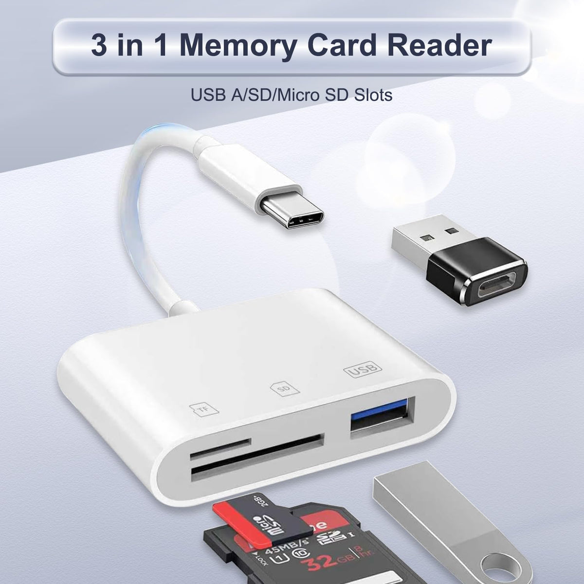 USB C SD Card Reader for iPhone 15 16 17, iPad Pro/mini/Air, MacBook Air/Pro, Samsung S25/S24,Type C Card Reader with Dual Slot Memory Card Reader Trail Camera Card Viewer USB C to SD Card OTG Adapter