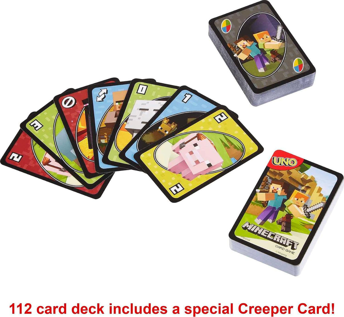 Mattel Games UNO Minecraft Card Game with Storage Tin,Ages 7+