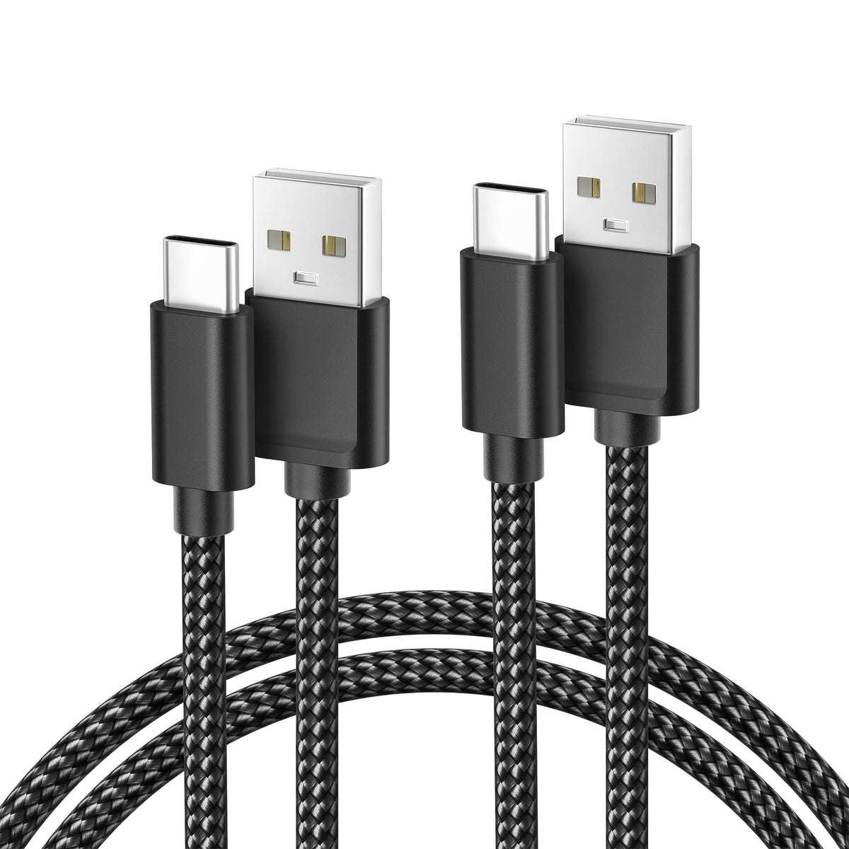 BASESAILOR USB A to USB C Charger Cable 3Pack 0.5/1/2M Black