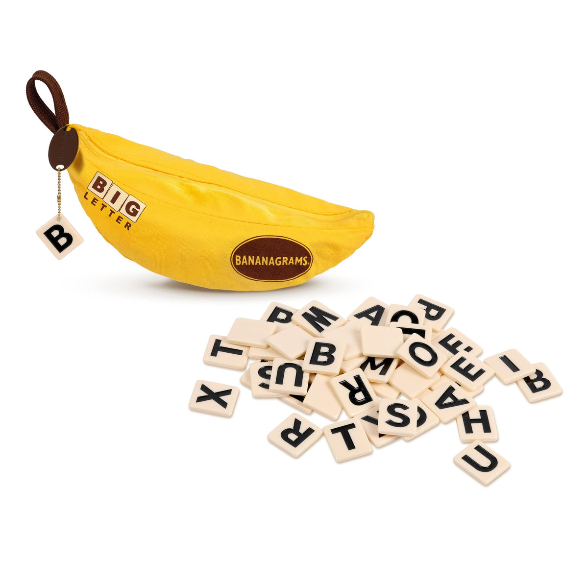 Bananagrams Classic Word Game, 144 Tiles in Banana Pouch, Travel Game