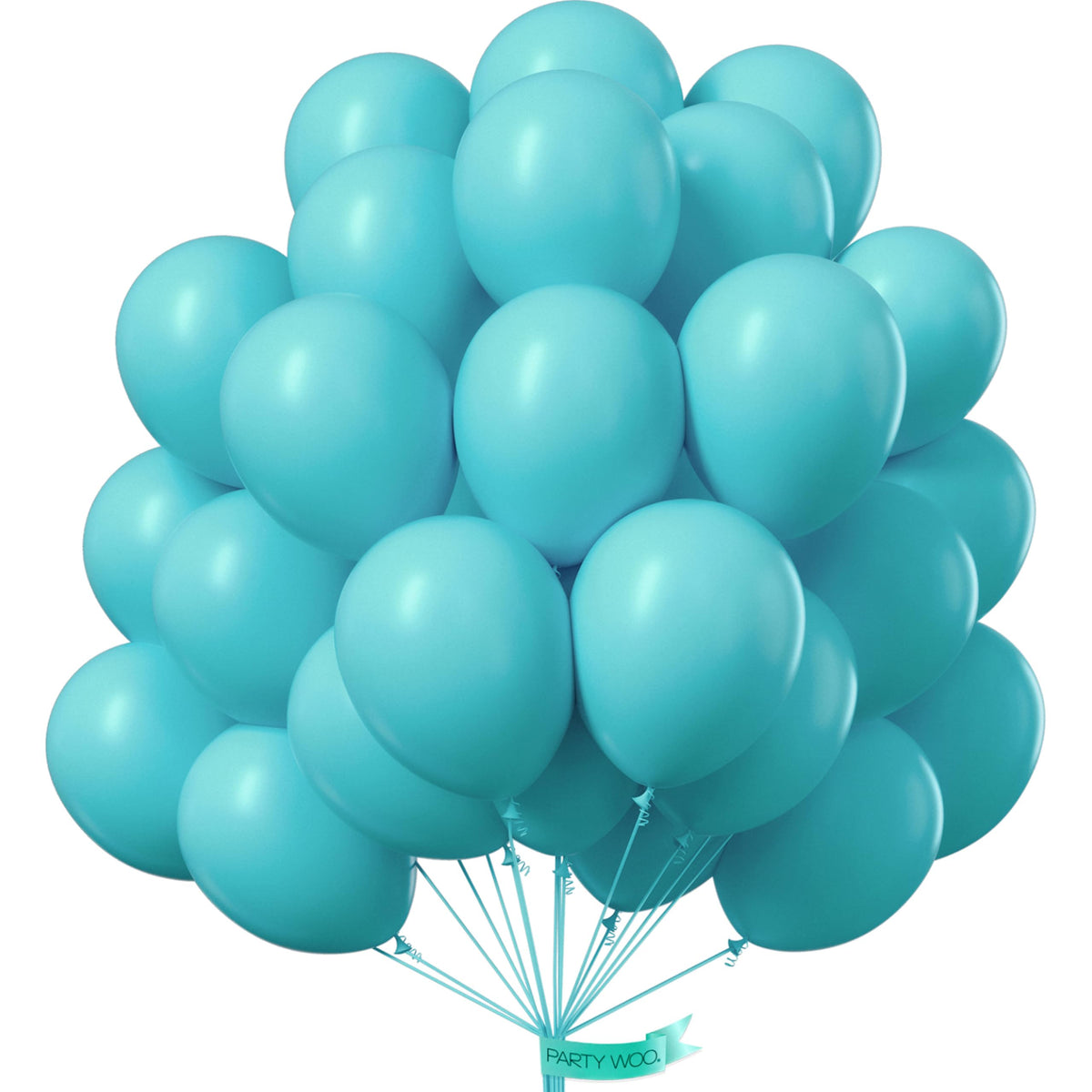 PartyWoo Light Blue Balloons 101pcs Baby Pastel Sky Aqua Blue Color 12 Inch