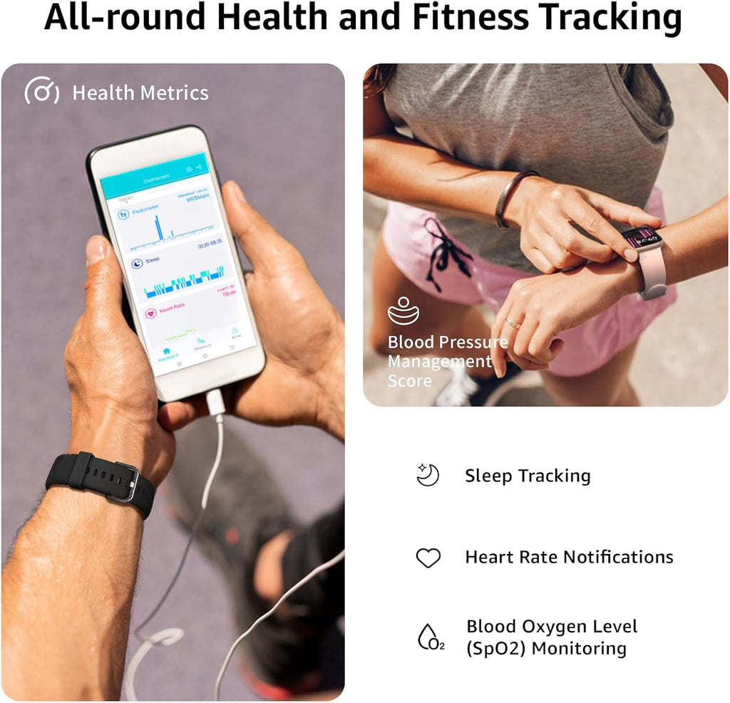 AcclaFit Smart Watch for Men Women Answer/Make Call, 1.85" Smartwatch, Fitness Watch with Heart Rate Blood Pressure Sleep Monitor, IP68 Waterproof Step Counter Compatible with Android IOS Orange