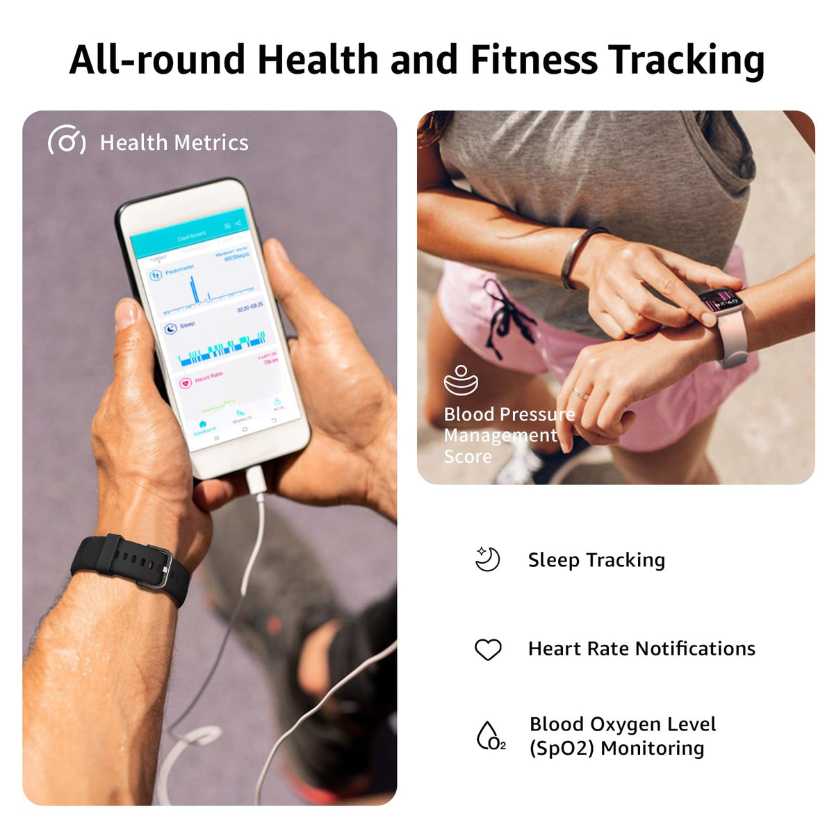 AcclaFit Smart Watch for Men Women Answer/Make Call, 1.85" Smartwatch, Fitness Watch with Heart Rate Blood Pressure Sleep Monitor, IP68 Waterproof Step Counter Compatible with Android IOS Orange