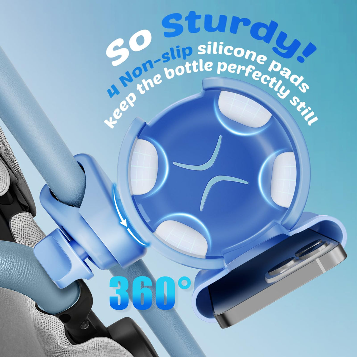 Wheelchair Cup Holder: Universal Cup Holder with Phone Holder for Pram Bike