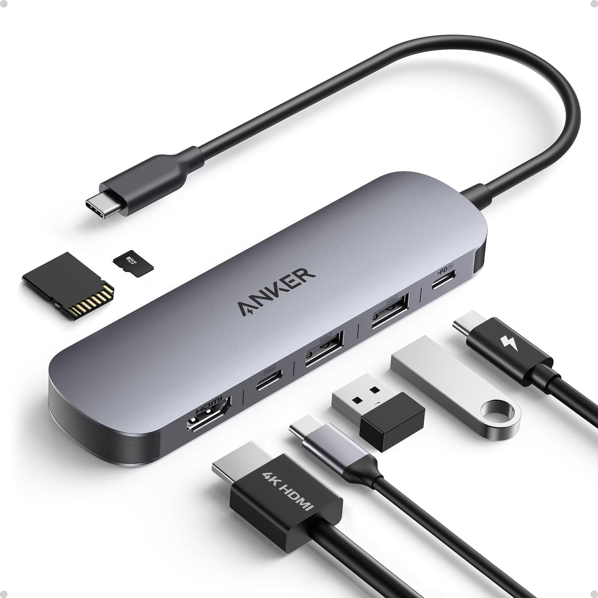 Anker USB-C Hub, 5-in-1 USB Hub for Laptops, 4K HDMI Multiport Adapter