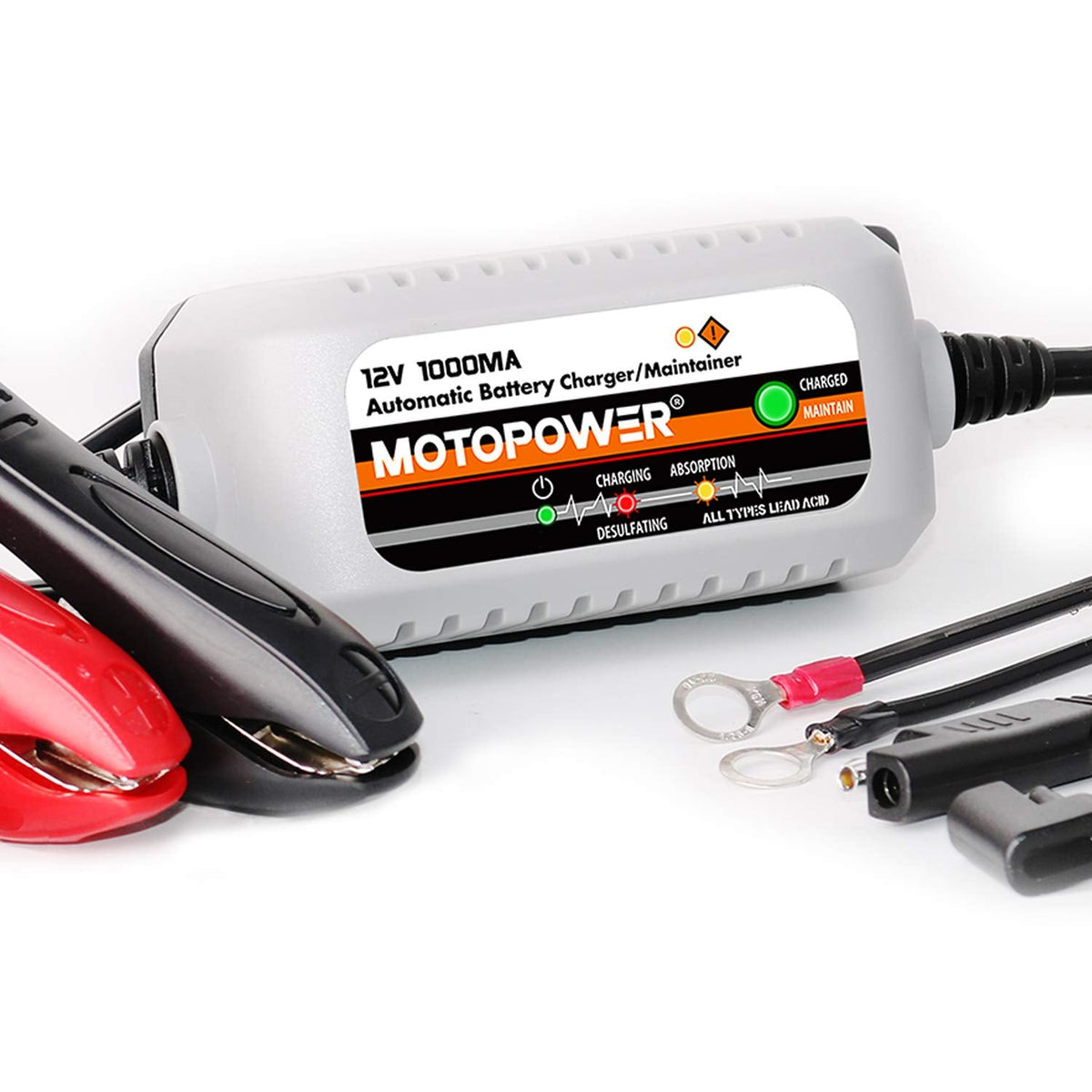 MOTOPOWER MP00205A 12V 800mA Fully Automatic Battery Charger/Maintainer - UK Plug